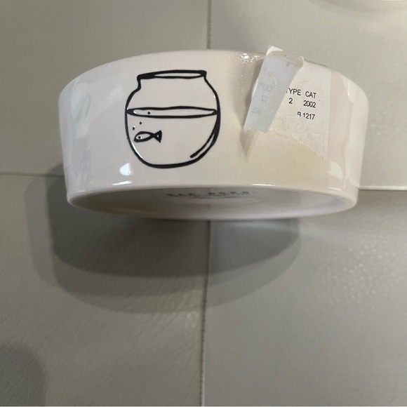 Rae Dunn cat Feeding Bowls NWT goldfish bowl - Picture 1 of 7